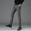 Men's Pants Casual Men 's Plaid Loose Slim Korean Fashion Pant Style Fit Type Front Length