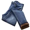 Damen-Jeans, hohe Taille, mit Thermo-Fleece gefüttert, Denim-Hose, dehnbare Hose, Skinny 221115