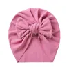 Baby Zubehör Für Neugeborene Kleinkind Kinder Baby Mädchen Junge Turban Baumwolle Beanie Hut Winter Kappe Knoten Solide Weiche Kappen de933