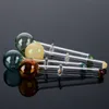 Wholesale Unique Shape Round Smoking Pipes Accessories Colorful Pyrex Glass Oil Burner Dab Oil Rigs For Hookahs Handful Pipe SW14