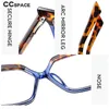 Lunettes de soleil Frames 54979 Verres d'ordinateur transparent cadre Femmes anti-bleu Lumières de blocage carré léopard Eyeglass optique T2201114