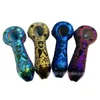 Smoking Glass Pipe Electro-Plating Frosted Cartoon Hand Spoon Pipes Fancy Colorful Tobacco Pipes Wholesale