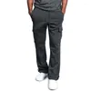 Pantalons pour hommes solides hommes décontracté surdimensionné Cargo droit hommes multiples poches longues pantalons de travail en plein air moto Streetwear