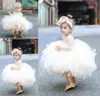 Champagne Tulle Newborn Baby Girls Baptism Dress 1st Birthday Newborn Princess Christening Gown Outfit Baby Girl Party Vestidos G1129