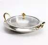 Cookware Parts Stainless Steel pot Set Mini Holder Glass Lid Gold Silver Chafing Dish et Pan Food Tray Warmer lcohol dry 221114