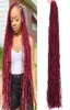 Mtmei Hair Faux Locs Samphet długie kręcone dredy przedłużenia naturalne miękkie warkocze czerwone burgundowe ombre 2204028320881