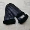 2022 Designer women men leather gloves Sheepskin bright female winter warm fashion Windproof Antifreeze outdoors gift