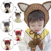 Boinas de boina desenho animado da criança girlboy chapéu de proteção para bebês use chapéus de crochê tampa de malha externa knij para homens ciclismo térmico