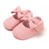 İlk Yürüyüşçüler 3 Çift Örme Bowknot Bebek Ayakkabıları Pamuk Toddler Yumuşak Sole Slip Olmayan Bahar Sonbahar Bebek Kız Çocuklar İçin