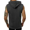 Chandails pour hommes sans manches Cardigan à capuche hommes couleur unie mode vestes pour hommes course Sport gilet veste fermeture éclair