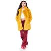 Femmes fourrure 2022 Faux naturel vison manteau femmes hiver veste jaune hauts pardessus femme haute qualité longue solide chaud épais luxe