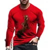 T-shirt da uomo T-shirt stile autunno manica lunga semplice moda o collo camicia 3D gioventù Hong Kong abbigliamento interno casual top sottile