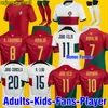 22 23 Portuguesa Player Soccer Jerseys Maillot Foot Fernandes 2022 2023 Portugisisk fotbollsskjorta Men Kids -kit Set Uniform Portugal 298071 Jersey World Cup Team