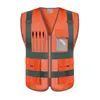 Мотоциклетная одежда Hi Vis Offerice Offerice Vest Zipper Front Summer Safety с полосками строительная рабочая одежда