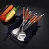 Cookware Parts 304 Stainless Steel Wooden Handle Cooking Utensil Spatula Shovel Spaghetti Rice Spoon Colander Kitchenware Kitchen Accessories 221114
