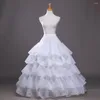 التنانير طويلة 4 Hoops petticoat السفلية لالث ثوب الزفاف فستان Mariage إكسسوارات كرينولين