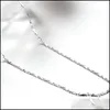 Chains Chains Fine Pure Platinum Pt950 Chain Women Yuao Link Necklace 18Inch 3.4-3.7G Drop Delivery 2021 Jewelry Necklaces Pendants Dhg2Y