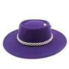 Basker fedora hatt kvinnor 2023 pärlstift ull kupol kvinnlig brittisk mode all-match personlighet filt jazz