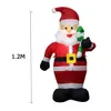 Рождественские украшения 1,2 метра мультипликационного гиганта Санта -Клаус с надувными для костыль