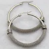 Hoop Earrings Fashion Women Half Mesh Color Gold Stainless Steel 4 Sizes Round Cable Big Jewelry