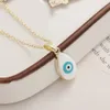 Goccia d'acqua Smalto Evil Blue Eyes Collana con ciondolo per donna Turco Lucky Eye Collane girocollo Catene Clavicel Gioielli per feste di nozze