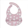 Baby babadores silicone alimento panos de arroto com alimenta￧￣o rec￩m -nascida ￠ prova d'￡gua babadores beb￪s infantil Kids Maternity Tools Polka Dot Animal Impresso BC169