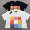 Mały kwadratowy projekt męski t-shirt t-shirt geometryczne koszulki pullover krótkie rękaw długie luźne kreski