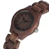 Montres-bracelets Montre en bois marron café pour dames élégant bracelet en bois femmes montre à quartz montre-bracelet pure Reloj Femenino