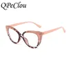 Occhiali da sole Frames 2022 New Fashion Sexy Patchwork Cat Eye Occhiali anti-blu Frame Donna Vintage Leopard Optical Occhiali da vista Occhiali da vista femminili T2201114