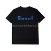 Designer Fashion Brand Mens T-shirt Luxe Bleu Lettre Imprimer Col rond Manches courtes Casual T-shirt Pull Top Noir Blanc Taille asiatique M-2XL