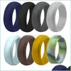 Band Rings Soft Sile Band Ring Camouflage Color Gym Sport Rings Fashion Jewelry Gift Drop Delivery Dhm8T