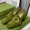 مصمم فستان أحذية Blondie Collection Womens ضحلة الفم منتصف الكعب من جلد الغنم أحذية Moccasin الأصلية المتوازيات