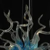 Neuartige Hängelampen, Bule-Farbe, 81,3 x 121,9 cm, mundgeblasenes Glas, Kronleuchter, LED-Licht, ausgefallene Pendelbeleuchtung, Kristall-Kronleuchter, Decke, dekorativ, LR912
