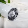 USA Warehouse Sublimazione Bicchiere dritto 20 once Acciaio inossidabile Vuoto Bianco Bottiglie d'acqua Tazza con coperchio Paglia Tazze da caffè Can DIY SS1116