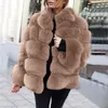 Manteau de fourrure femme Faux lot artificiel femme luxe élégant dame chaud épais vêtements basique