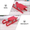 Christmas Decorations Mini Sleigh Wooden Sled Ornament Figurine Figurines Holiday Decor Wood Shelf Santa Crafts Sleds