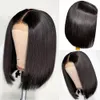 Synthetic Wigs Lace in front of short straight hair High temperature filament 30-45CM long Wig female black Bobo wave head