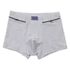 Sous-vêtements hommes poches sous-vêtements antivol slips Boxer culotte deux fermetures à glissière coton hommes boxeurs butin shorts 221115