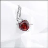 Pendentif Colliers Diamant Pendentif Colliers Cuivre Sier Chaînes Rouge Amour Coeur Collier Femmes Anniversaire De Mariage De Mode Bijoux Drop D Dh1Jo