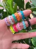 Ringos de cluster 10pcs criativo gotejamento de gotejamento de óleo geométrico Hip lúpulo colorido Ringue de dedo de esmalte para mulheres jóias de verão