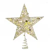 Juldekorationer Glitter Tree Star Topper Ornament Gold Red Silver Iron Decor Xmas Top Pedent Year Table Navidad Decro