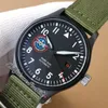 WOF MARK XVIII SFTI 35111 Automatische Herren Watch USA Fighiter Weapons School DLC Stahl Schwarzes Zifferblatt Roter Kalender Grüne Nylon Super Edition W324712 Puretime E218B2