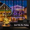 Strings Star Curtain Lights 180 LEDs Wasserdicht Weihnachten mit 8 Modi Indoor Outdoor Fairy für Heimdekorationen