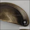 Handgrepen trekt 20 -stks retro bronzen schaalknop der pl pL -handgreep keukendeur knoppen decoratieve hardware 70 mm 608 r2 drop levering dhgix