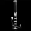 Bongs en verre droits et hauts Bras Arbre Perc Nid d'abeille et pommeau de douche Percolateur Narguilés Bubbler Épais Fumer Dab Rigs Conduites d'eau avec joint de 18 mm