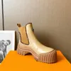 Buty designerskie Rubinowe buty damskie Skóra bydlęca Botki RANGER Bootie Damskie botki na platformie Lekka gumowa podeszwa Chelsea Bootss