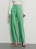 Kadın Kotları Zhisilao Bol kadın moda pamuk düz bacak gevşek deim pantolon anne yıkanmış erkek arkadaş pantolonları yeşil haki 221115