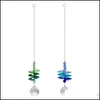 زخارف الحديقة Suncatcher Crystal Wind Chimes Heart Pendant Handmade Sun Light Catcher Window Curtain Rra586