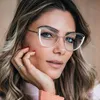 Sonnenbrillenrahmen QPeClou 2020 Neue Mode Metall Cat Eye Brillen Rahmen Frauen Vintage Hohl Anti-blau Transparent Brillen Weibliche Brille T2201114