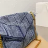 Evening Bags LOULOU WOMEN Luxurys Designers Puffer Denim Flap Bags Genuine Leather Messenger Crossbody Chain Shoulder Bag WOMAN Purse Key Card Wallet